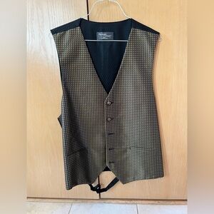 Vintage Marshall Stuart Gold & Black Patterned Vest Men’s 44 Chest Statement